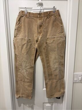 Vintage Carhartt Double Knee Workwear Pants 33x27 Read Distressed BRN